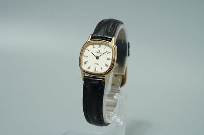 *Exc+4* Vintage OMEGA De Ville Cal.1387 Qz White Square 21mm Women,Ladies Watch