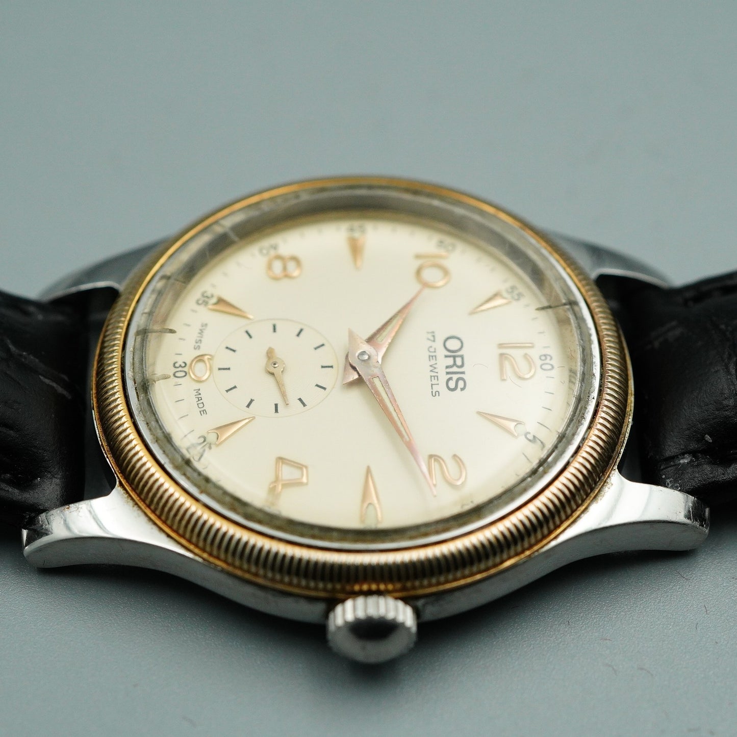*Exc+5* Vintage 1990s ORIS Small Second 7428 Hand Wind Cream 32mm Mens Watch