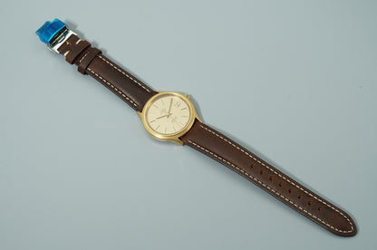 *NEAR MINT* Vintage 1978 OMEGA De Ville Cal.1342 Qz Gold Round 35mm Mens Watch