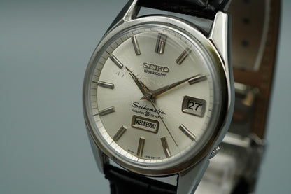 N MINT+++ Vintage 1960s SEIKO SEIKO MATIC Automatic Silver Round 37mm Mens Watch