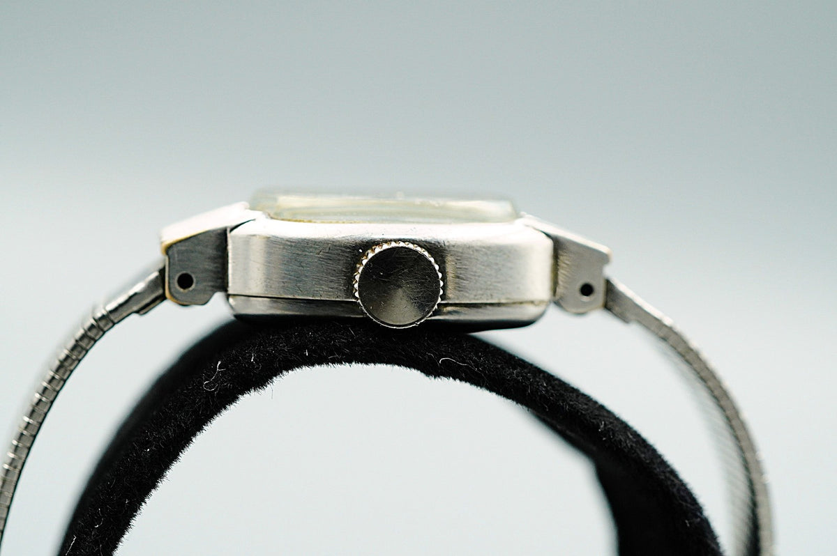 *Exc+5* Vintage 1972 SEIKO 01-3360 Hand Winding Silver Oval 16mm Women Watch