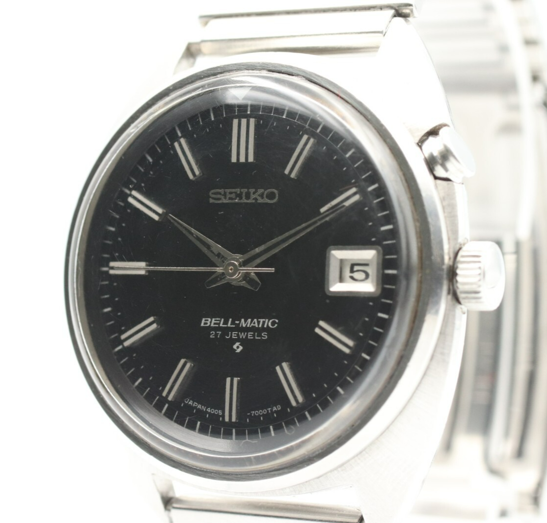 *N MINT* Vintage SEIKO BELL-MATIC 4005-7000 Automatic Black Dial 36mm Mens Watch