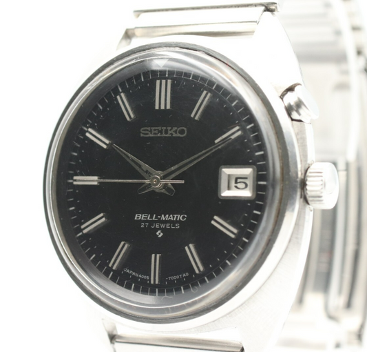 *N MINT* Vintage SEIKO BELL-MATIC 4005-7000 Automatic Black Dial 36mm Mens Watch