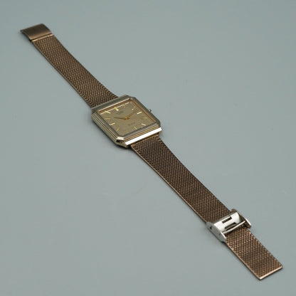 *N MINT* Vintage 1980s SEIKO Dolce 7731-5081 Quartz Gold Square 29mm Women Watch