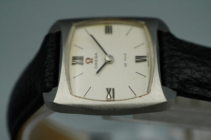 *NEAR MINT* OMEGA De Ville Hand Winding White Rectangle 25mm Women Watch