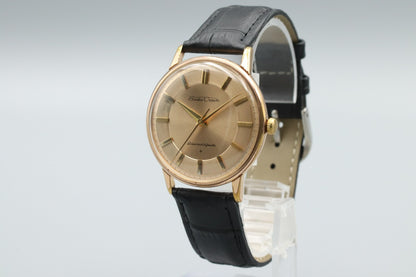 *Exc+5* Vintage SEIKO Crown J15003 Hand Winding Gold Dial 21J Round Mens Watch