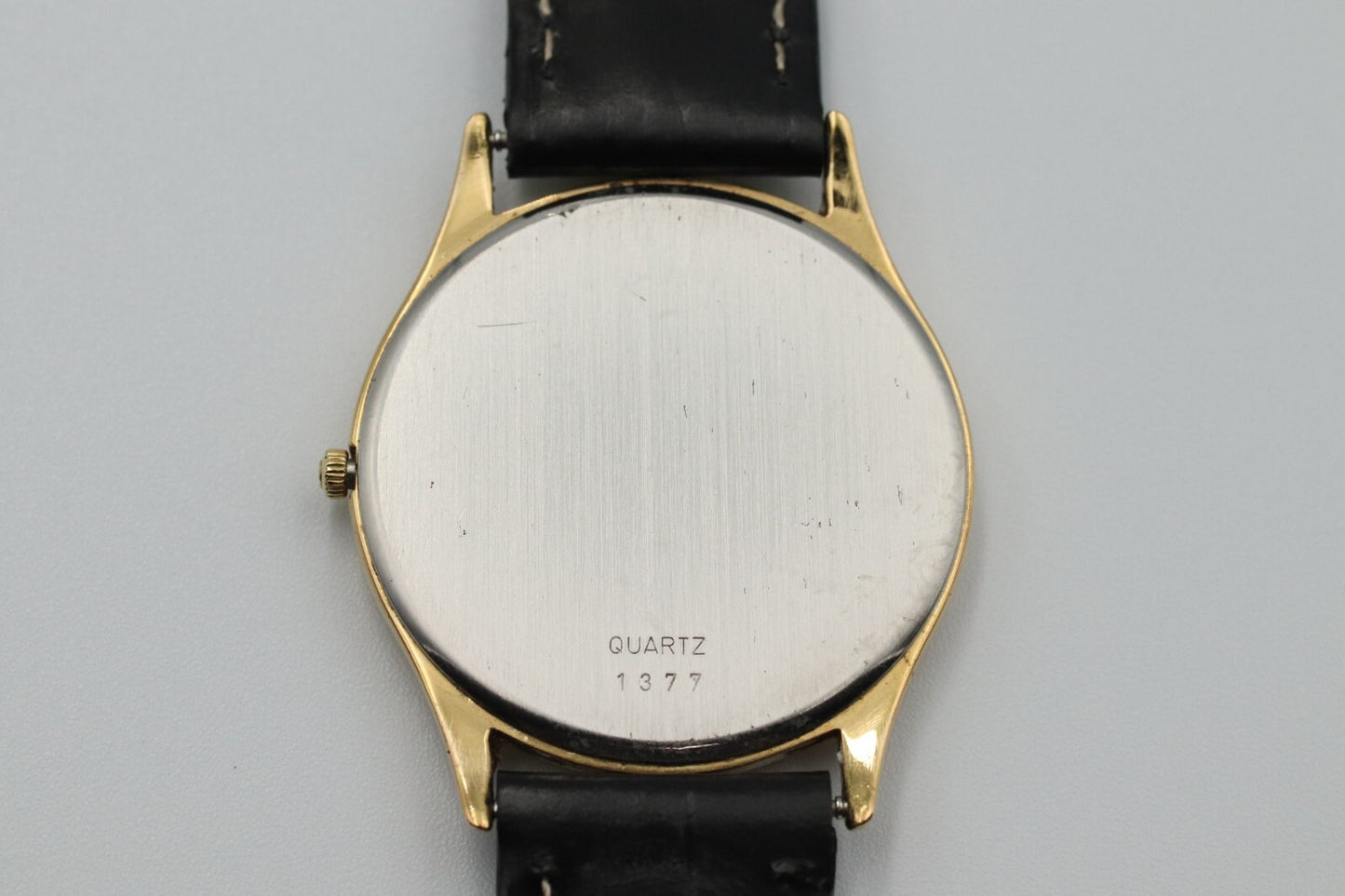 *Exc+5* Vintage OMEGA De Ville Cal.1377 Quartz Gold Dial Round Mens Watch