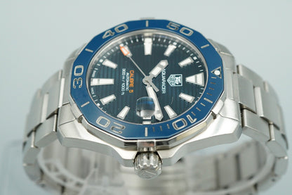 *NEAR MINT*  TAG HEUER Aquaracer WAY2110 Automatic Blue Round 41mm Mens Watch