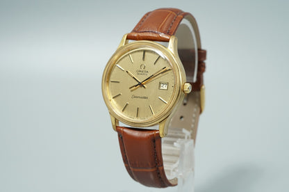 *NEAR MINT* Vintage 1977 OMEGA Seamaster Cal.1342 Qz Gold Round 36mm Mens Watch