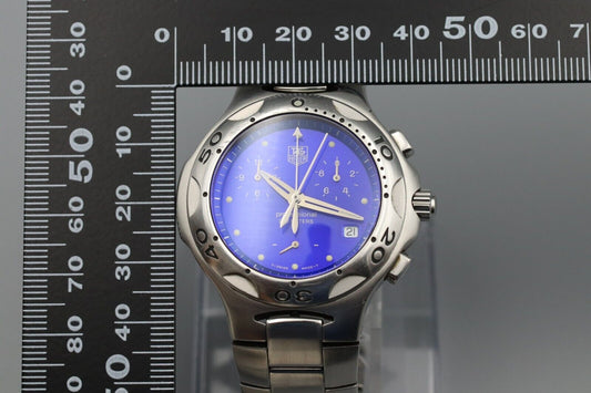 *N MINT* Vintage TAG HEUER Kirium CL1112 Blue Chronograph Quartz Men Watch JAPAN