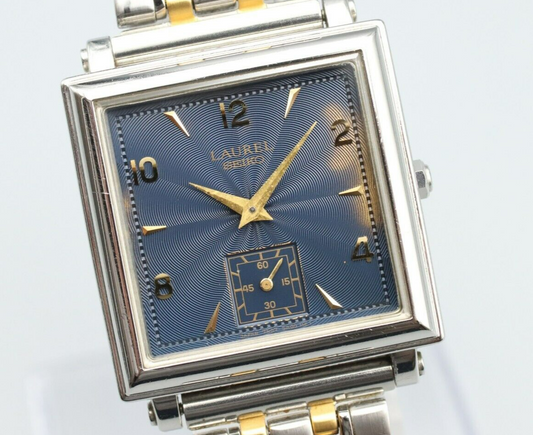 Rare *Exc+5* Vintage SEIKO LAUREL 7N07-5A00 Quartz Navy Small Second Mens Watch