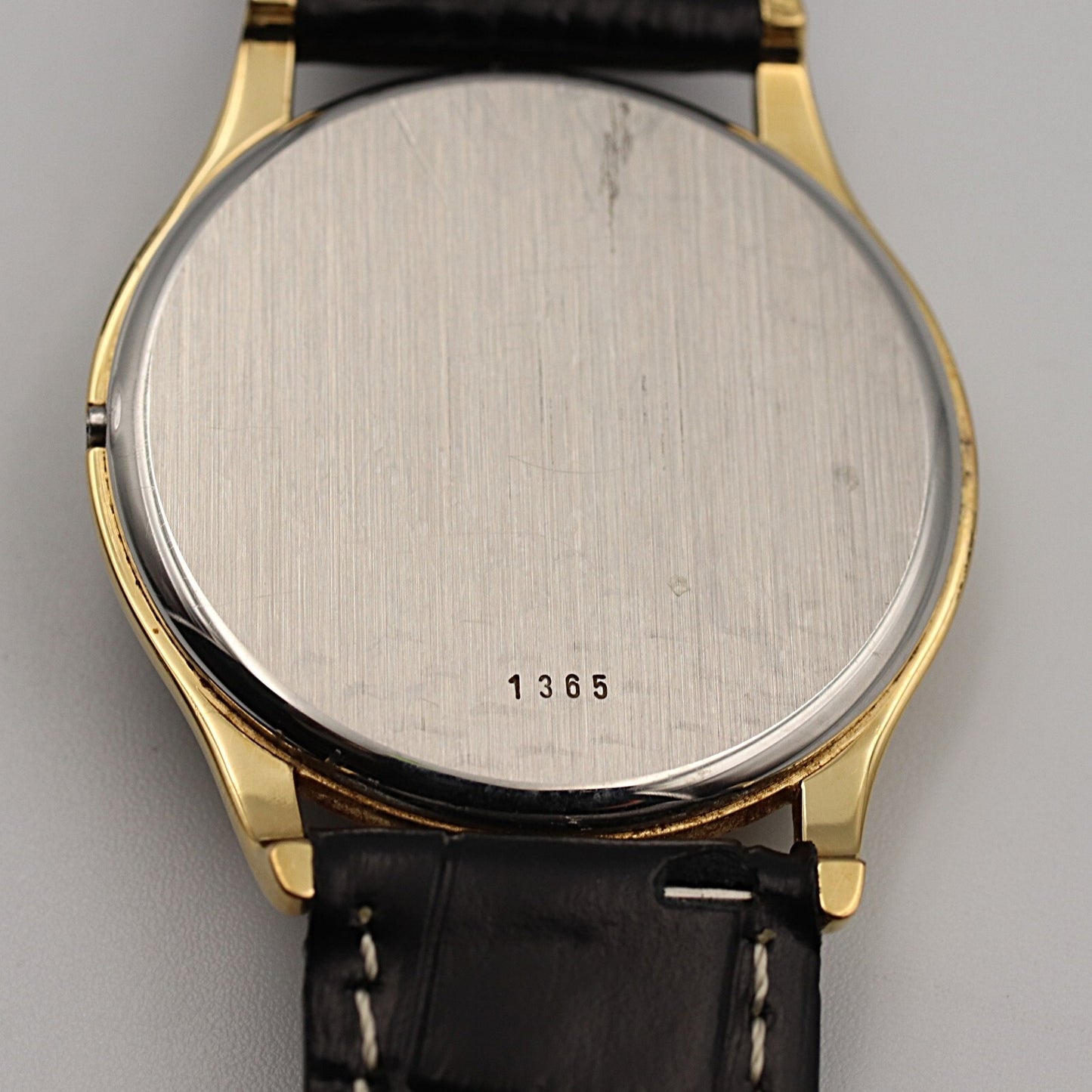 *NEAR MINT* Vintage 1977 OMEGA De Ville Cal.1365 Qz Black Roman 33mm Mens Watch