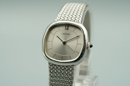 *NEAR MINT* Vintage 1985 SEIKO CREDOR 1421-5021 Qz Cream Square 22mm Women Watch