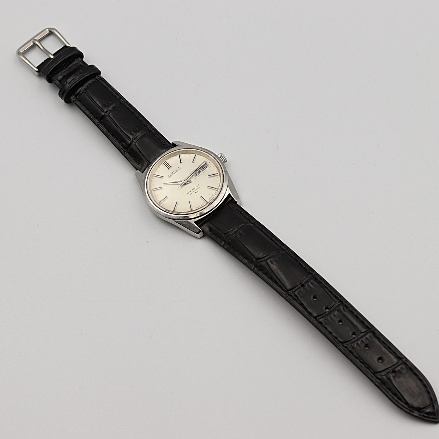 *Exc+5* Vintage 1977 SEIKO Matic-p 5106-7000 Automa White Round 34mm Mens Watch