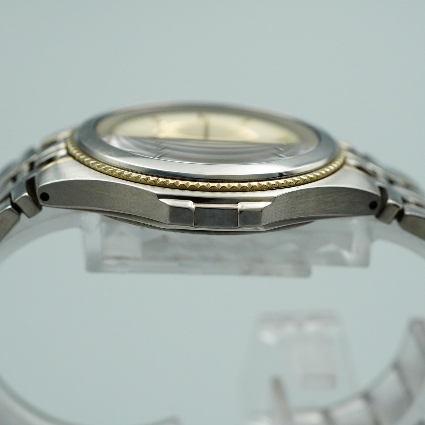 *N MINT* SEIKO DOLCE 4N21-0010 Titanium Quartz Gold Dial Round 35mm Mens Watch