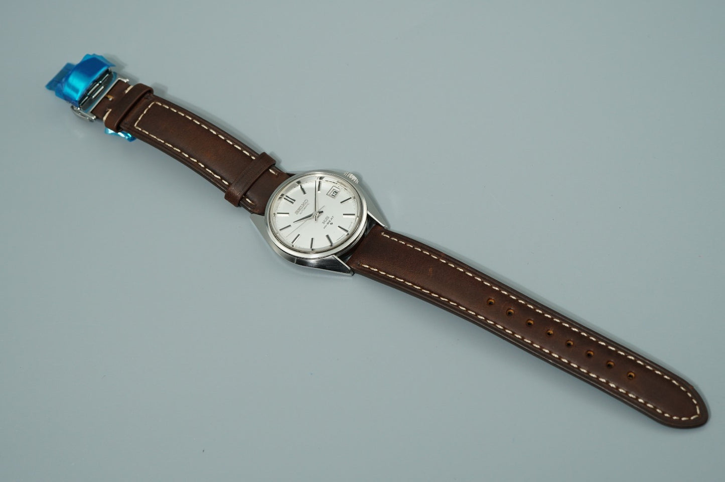 MINT Vintage 1970s SEIKO KS HI-BEAT 5625-7110 Auto Silver Round 36mm Mens Watch