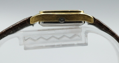 *N MINT* Vintage OMEGA De Ville Cal.1350 Quartz Gold Dial Rectangle Women Watch
