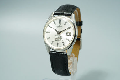 *N MINT* Vintage 1964 SEIKO WEEKDATER 6218-8970 AT Silver Round 37mm Mens Watch