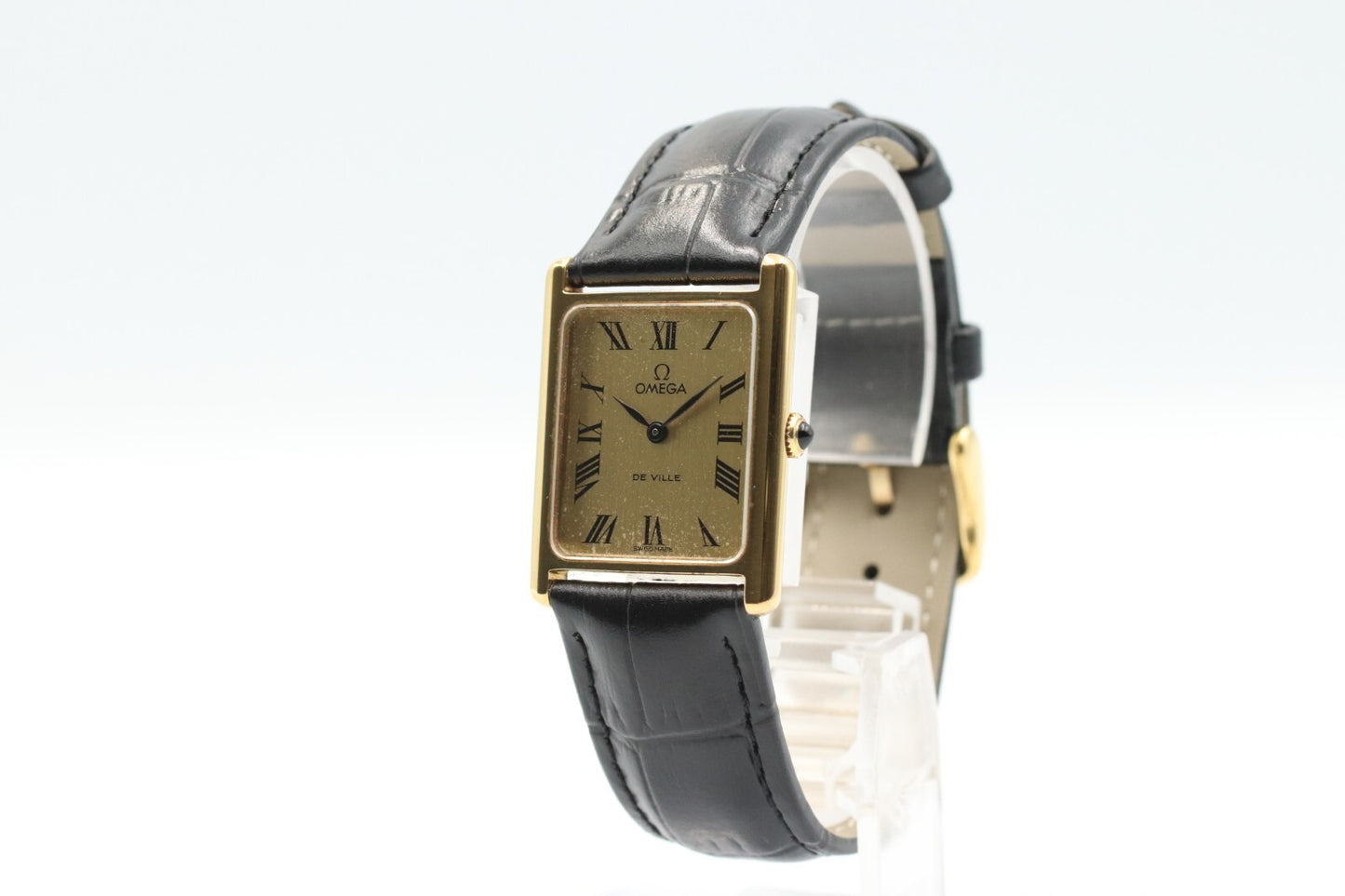 *N MINT* Vintage OMEGA  De Ville  Hand Winding Gold ROMAN Dial Tank Women Watch