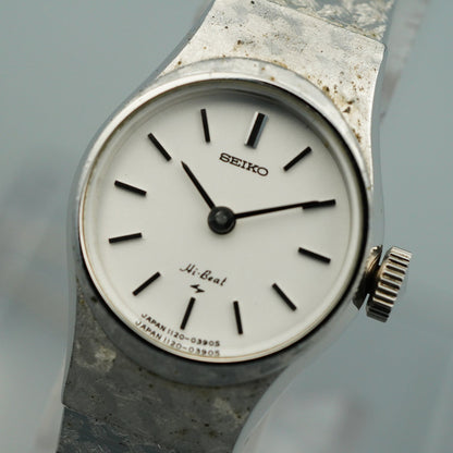 *Exc+5* Vintage 1975 SEIKO HI-BEAT 1120-0120 Hand Wind Silver 19 mm Women Watch