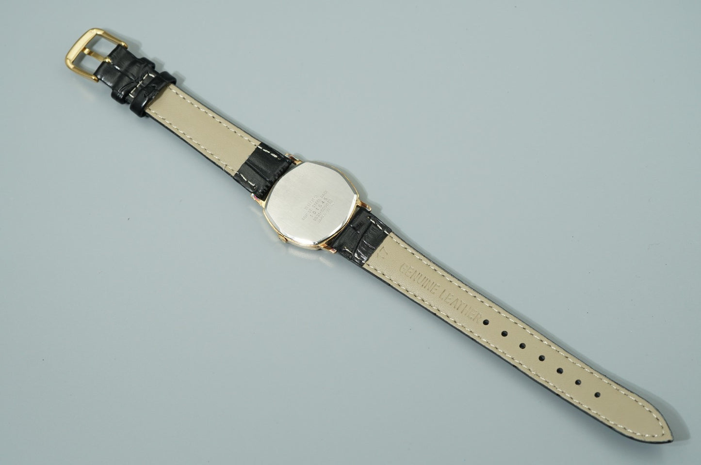 *Exc+5* Vintage 1980 SEIKO Chariot 5931-5350 Qz Black Hexagon 30mm Mens Watch