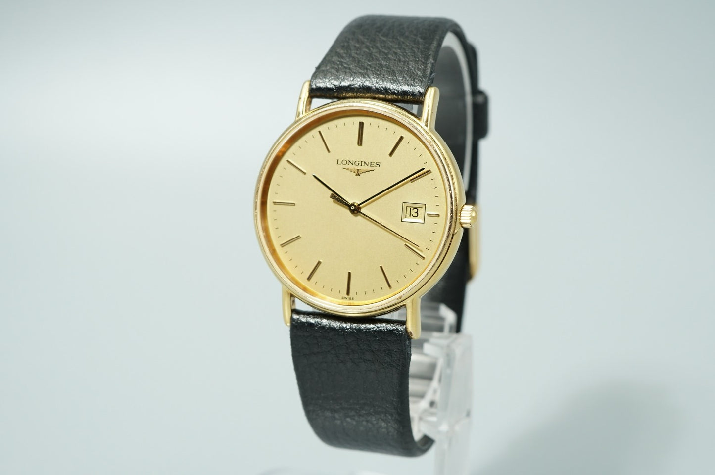 *Exc+5* Vintage 1991 LONGINES L4.636.2 Quartz Gold Dial 32mm Round Mens Watch