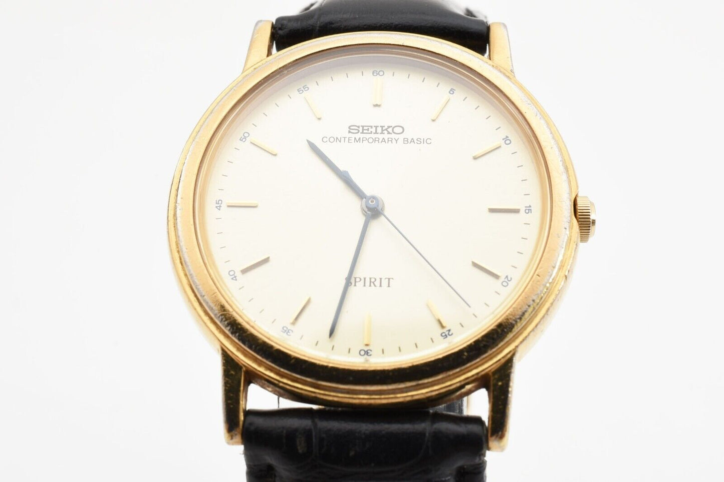 *Exc+5* Vintage SEIKO Spirt 5S21-6000 Sweeping Second Quartz Dress Mens Watch