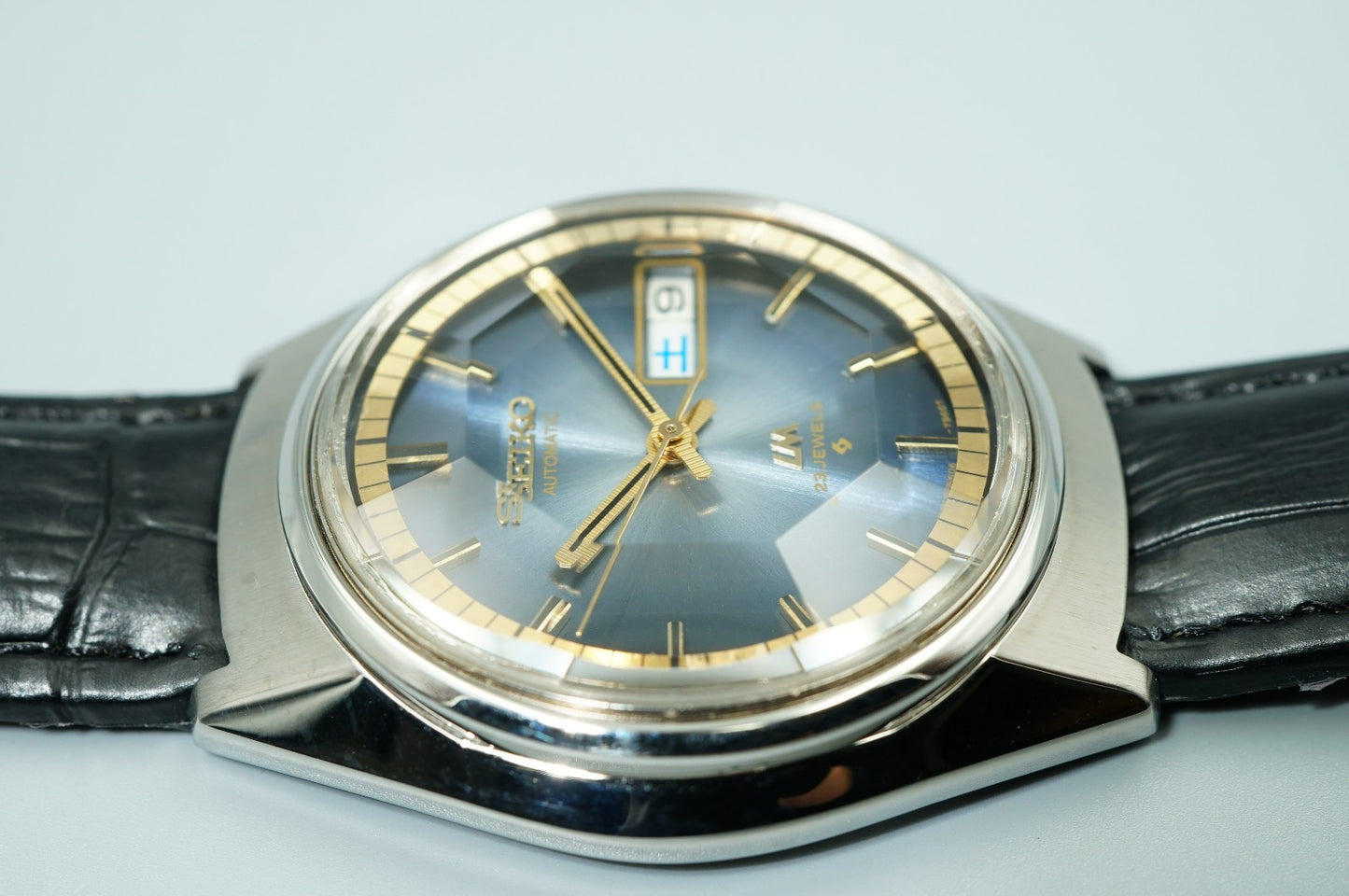 Serviced Vintage 1972 SEIKO Lord Matic 5606-7270 Automatic Blue 35mm Mens Watch