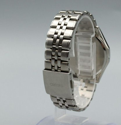 *NEAR MINT* Vintage SEIKO Dolce 7B52-0AC0 Solar Black Dial Round Mens Watch
