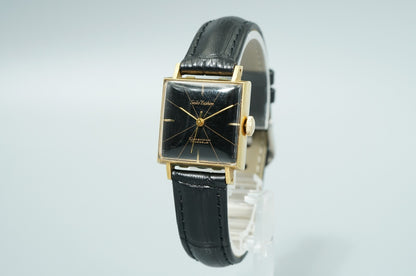 *Exc+5* Vintage SEIKO DIASHOCK 5292 Hand Wind Black Dial Square 22mm Women Watch