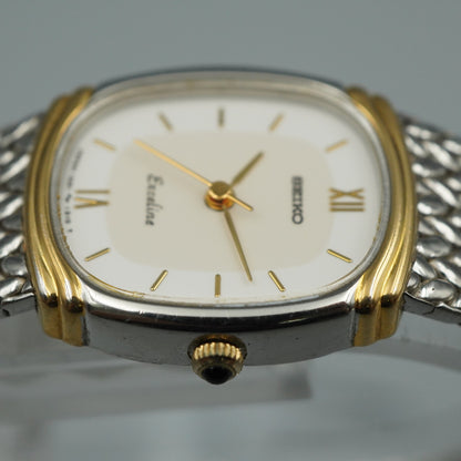 *NEAR MINT* Vintage SEIKO Exceline 1221-5890 Quartz Beige Oval 18mm Women Watch