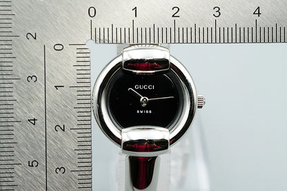 *MINT* Vintage GUCCI 1400L Quartz Black Dial Round 25mm Women,Ladies Watch