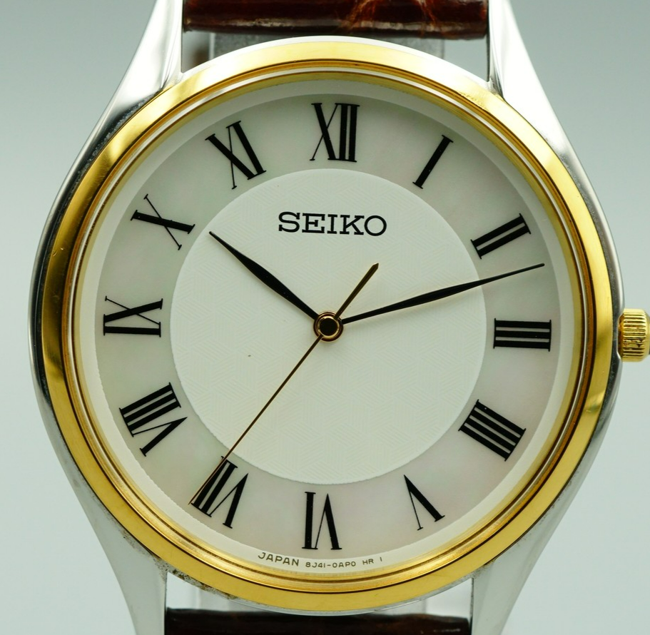 *NEAR MINT* SEIKO Dolce 8J41-0AJ0 Quartz White Dial Round 32mm Mens Watch