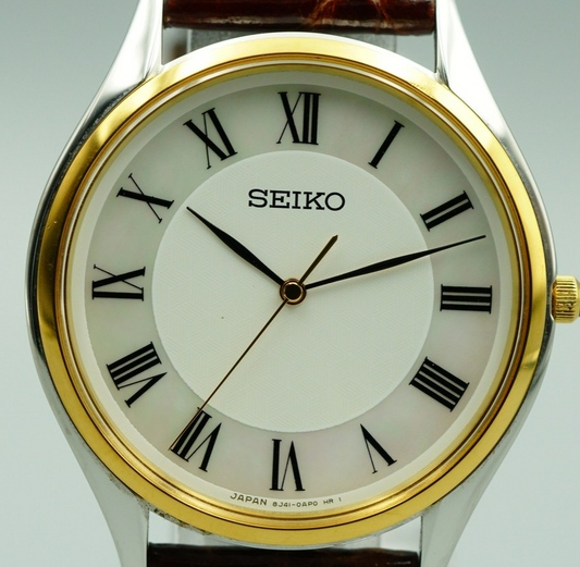 *NEAR MINT* SEIKO Dolce 8J41-0AJ0 Quartz White Dial Round 32mm Mens Watch