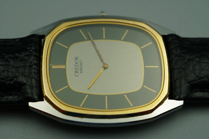 *Exc+5* 14K Vintage 1978 SEIKO CREDOR 6730-5081 Qz Gray Square 29mm Women Watch