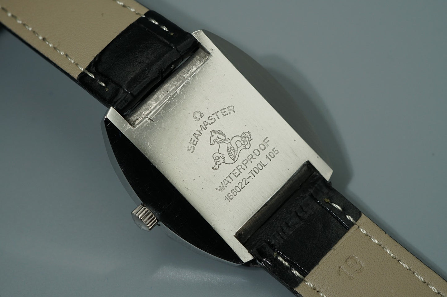 N MINT Vintage 1970s OMEGA Seamaster 166022-TOOL 105 Auto Silver 34mm Mens Watch