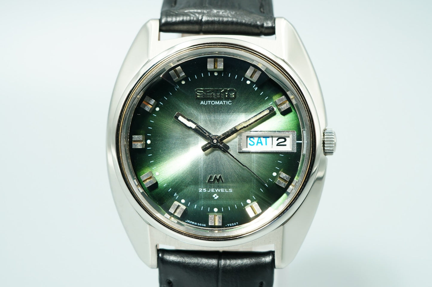 Serviced Vintage SEIKO Lord Matic 5606-7230 Automatic Green Dial 35mm Mens Watch