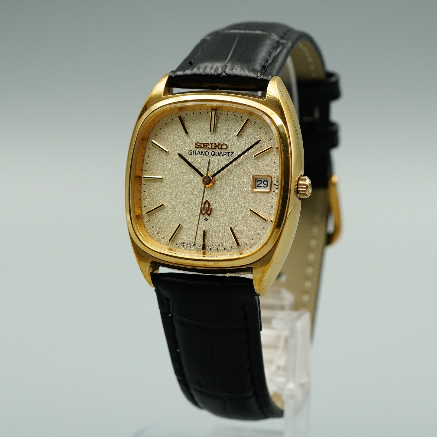 *Exc+5* Vintage 1975 SEIKO GRAND 4842-5011 Quartz Gold Square 34mm Mens Watch