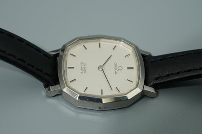 Exc+5 Vintage 1977 OMEGA De Ville Cal.1365 Qz Silver Dodecagon 24mm Women Watch