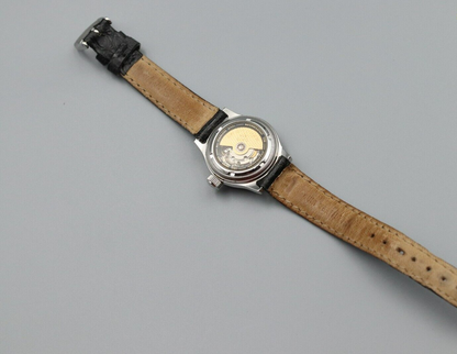 *NEAR MINT* Vintage ORIS Pointer Date Big Crown 7464 Automatic Black Women Watch