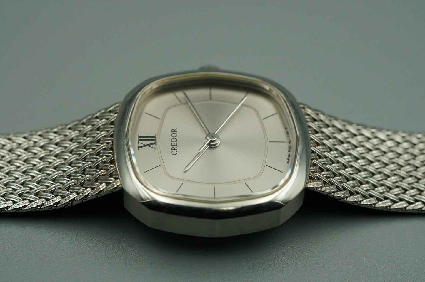 *NEAR MINT* Vintage 1985 SEIKO CREDOR 1421-5021 Qz Cream Square 22mm Women Watch