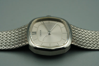 *NEAR MINT* Vintage 1985 SEIKO CREDOR 1421-5021 Qz Cream Square 22mm Women Watch