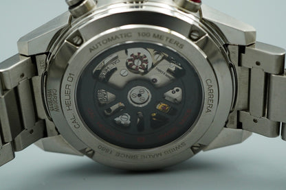 *TOP MINT*  TAG HEUER Carrera Heuer 01 CAR201W Automatic Black 44mm Mens Watch