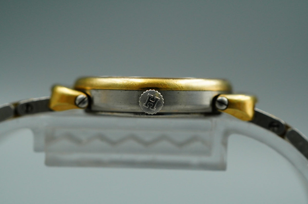 *NEAR MINT* Vintage 1990s HERMES Pullman Qz White Round 24mm Women Watch
