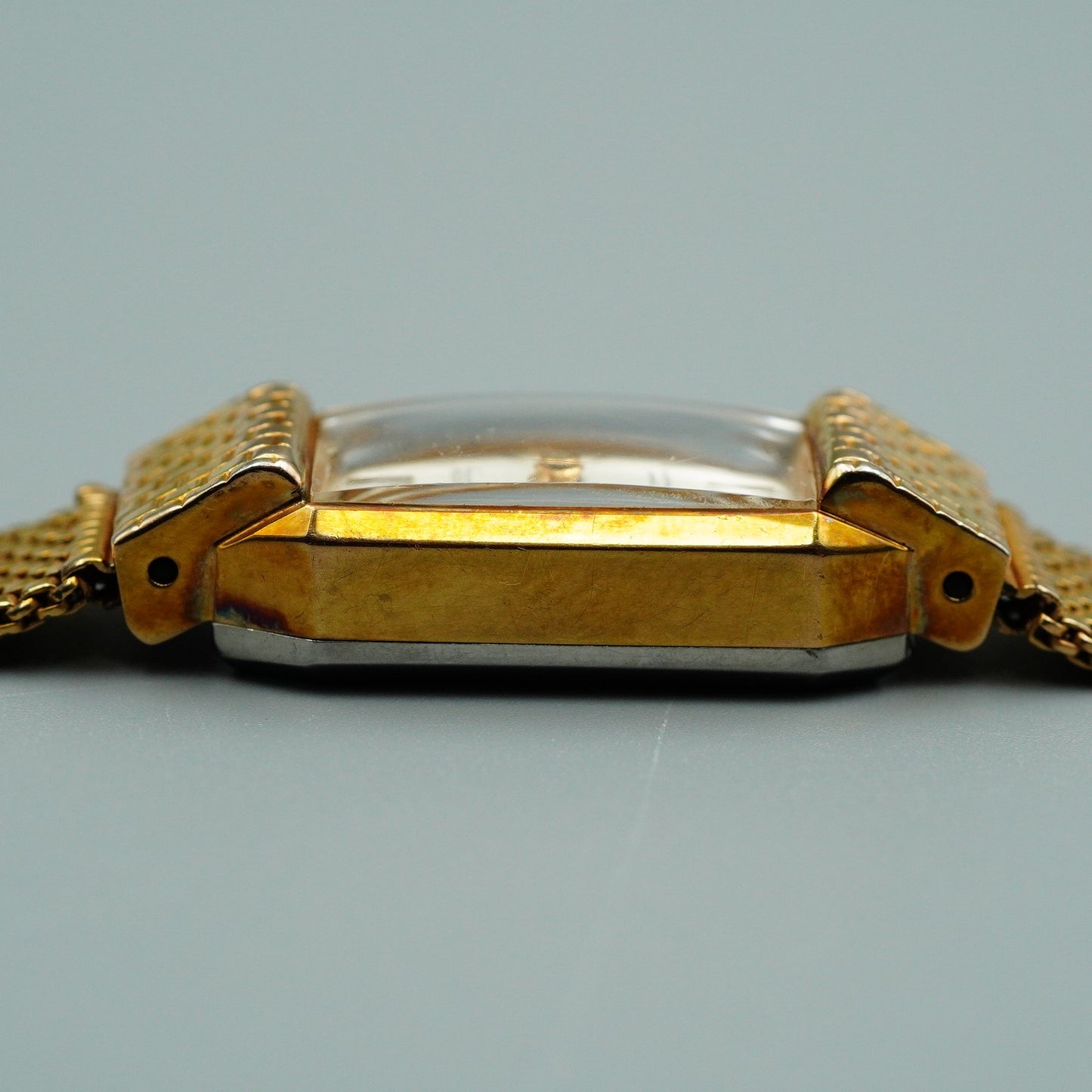 *Exc+5* Vintage CITIZEN D4606 Quartz Silver Dial Rectangle 12mm Women Watch