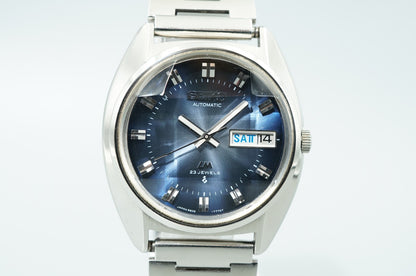 *Serviced* Vintage SEIKO Lord Marvel 5606-7231 Automa Blue Round 35mm Mens Watch