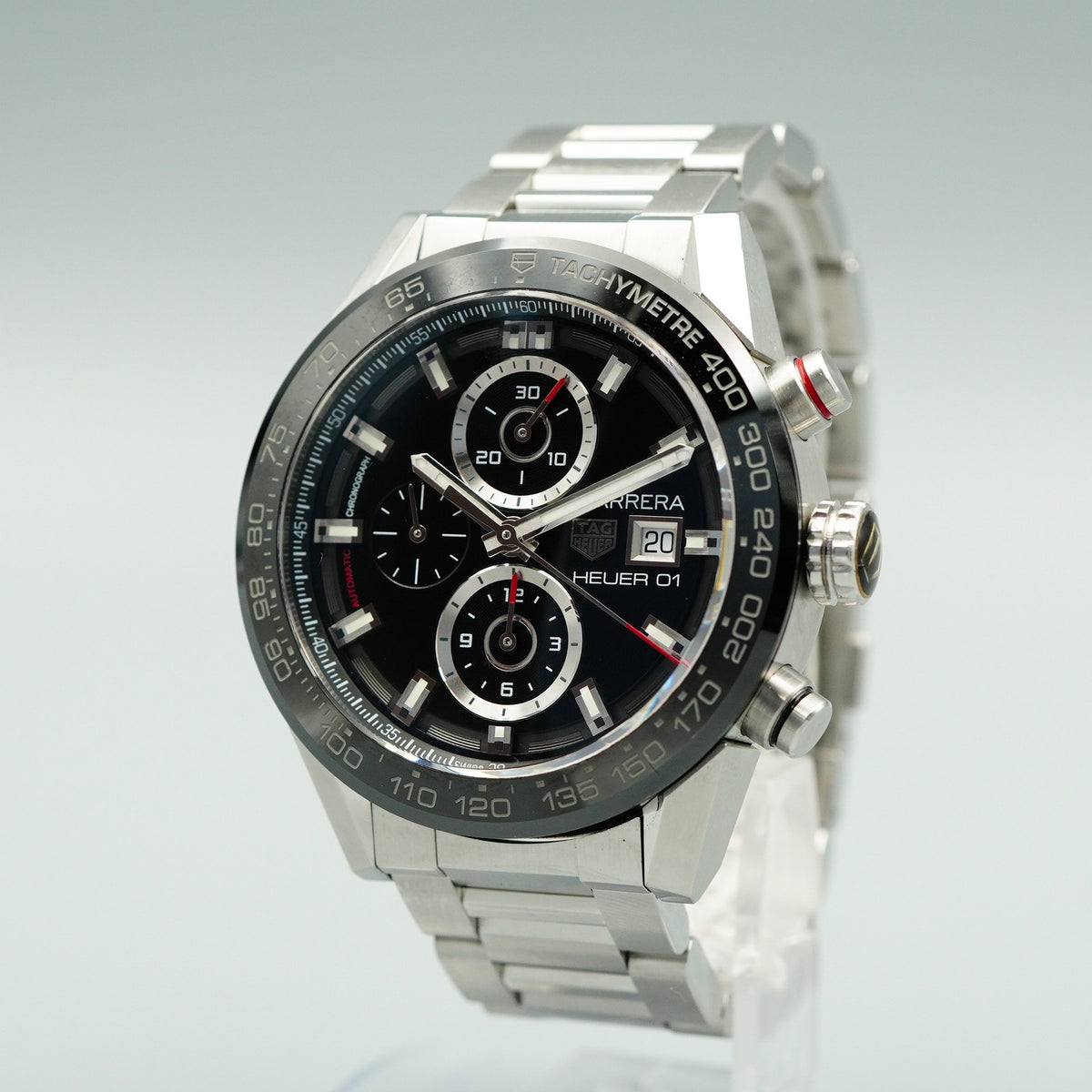 *N MINT Box & Paper* TAG HEUER Carrera CAR201Z Automatic Black 44mm Mens Watch