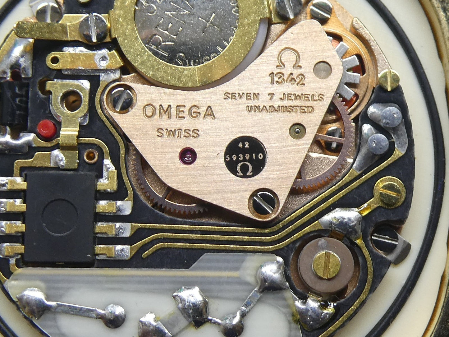 *NEAR MINT* Vintage 1978 OMEGA De Ville Cal.1342 Qz Gold Square 34mm Mens Watch