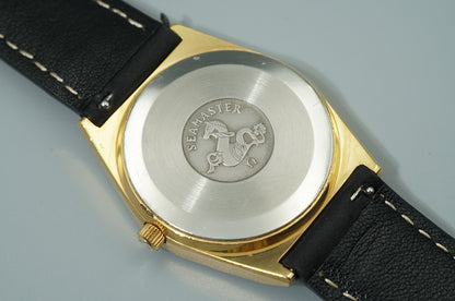 *Exc+5* Vintage 1979 OMEGA Seamaster Ref.1342 Qz Gold Dial Round 35mm Mens Watch