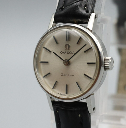 *NEAR MINT* Vintage OMEGA Geneve Cal.620 Hand Winding Silver Dial Women Watch